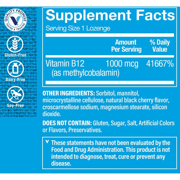 B12 Methylcobalamin 1000 mcg (120 tabletas sublinguales) the Vitamin Shoppe