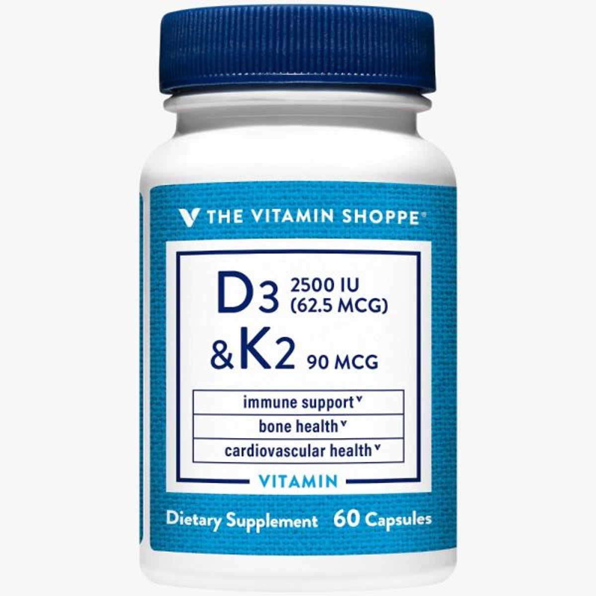 D3 2500 IU & K2 (60 Cápsulas) Vitamin Shoppe