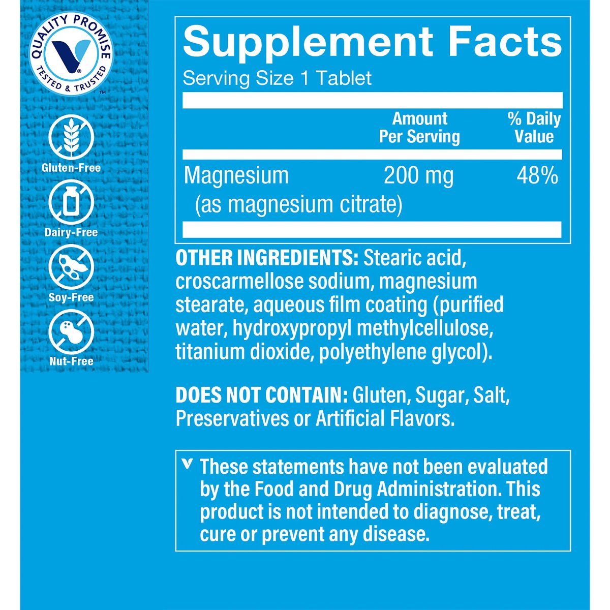 Magnesium Citrate 200 mg (300 Tabletas)  Vitamin Shoppe