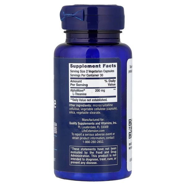 L TEANINA 200MG X 60 VEGGIE CAPS - LIFE EXTENSION