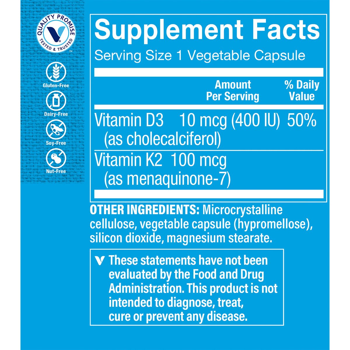 Vitamina K2 (MK-7) 100mcg con D3 (60 Cápsulas)