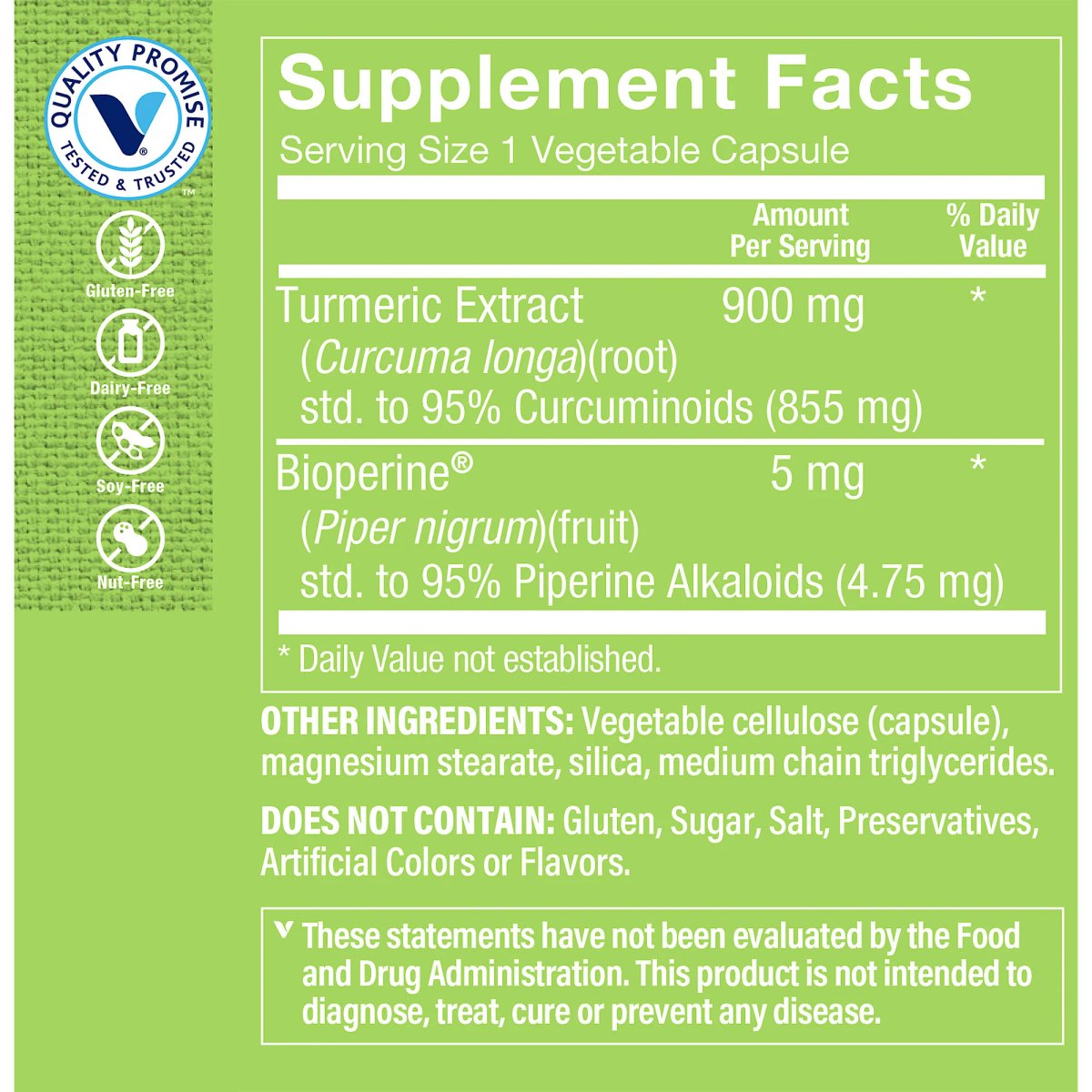 Triple Strength Turmeric con Curcuminoides (60 Capsulas) the Vitamin Shoppe