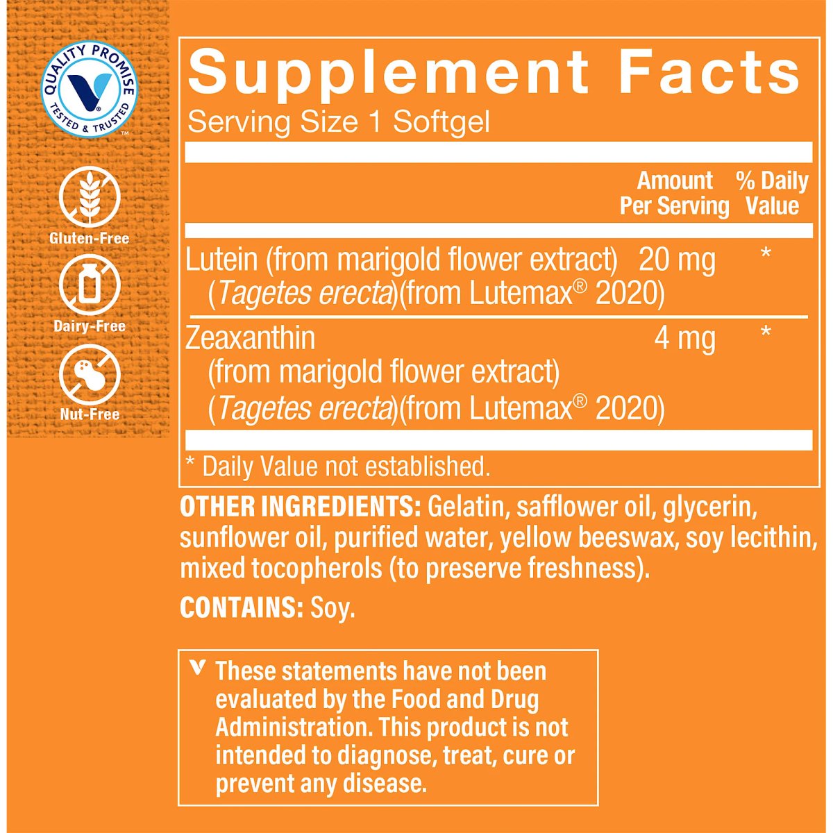 Lutein 20 mg (60 Capsulas Blandas) the Vitamin Shoppe