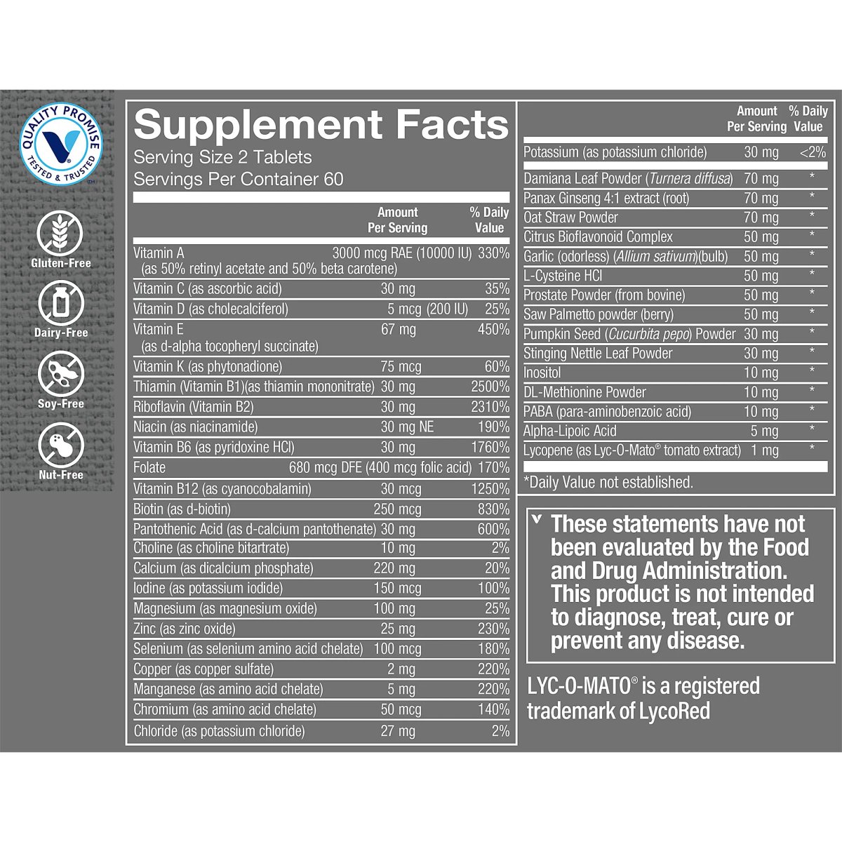 Multivitamin Especially for Men (120 Tabletas) Vitamin Shoppe