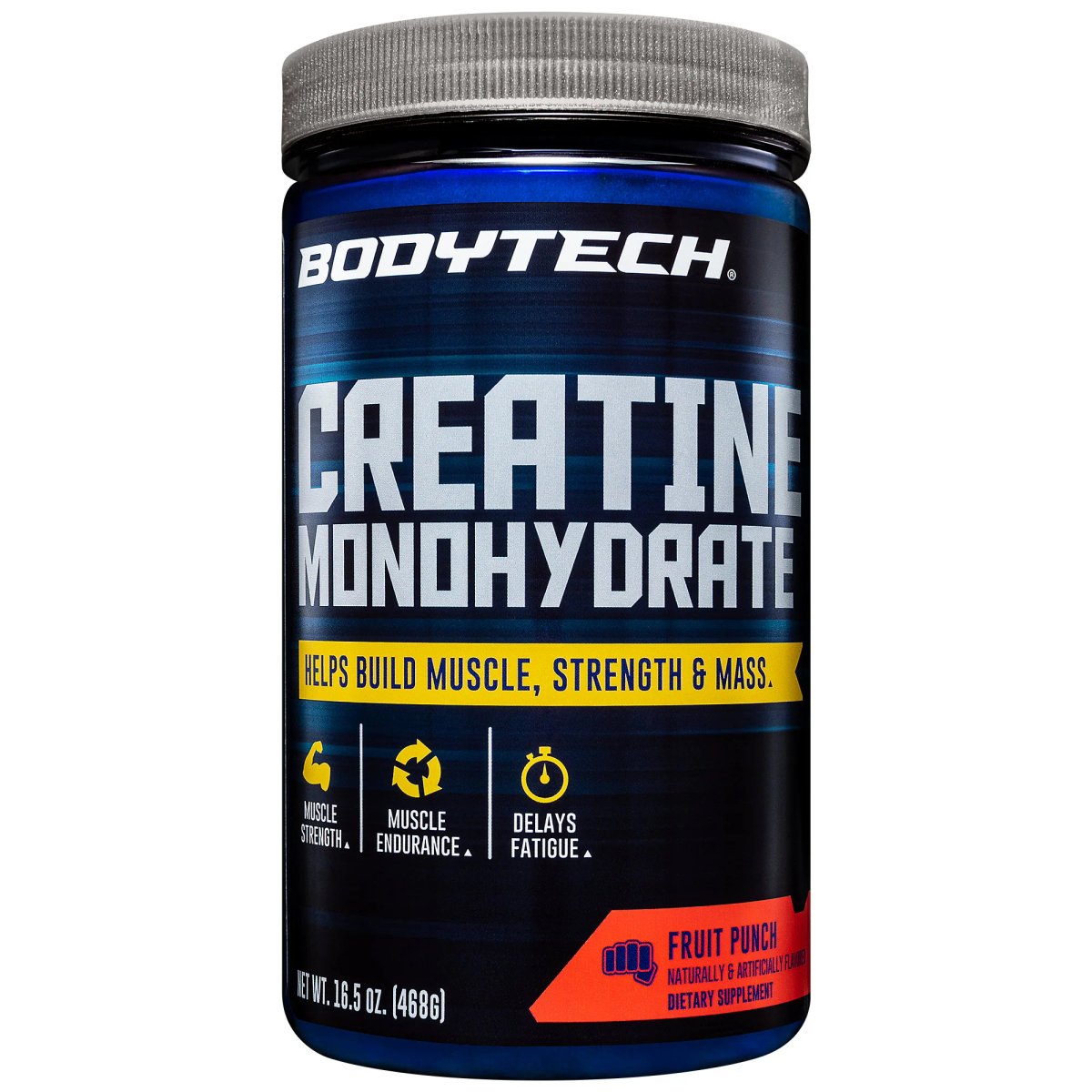 BODYTECH 100% Creatina Monohydrate SABOR A FRUTAS - Ponche de Frutas 468G(78 Tomas)