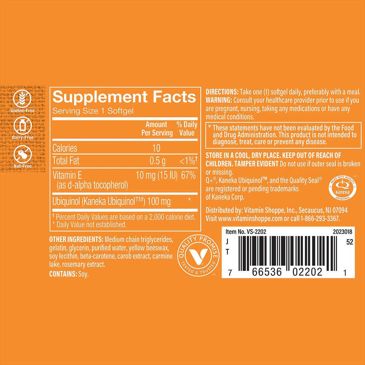 Ubiquinol CoQ-10 100 mg (30 Cápsulas Blandas) the Vitamin Shoppe