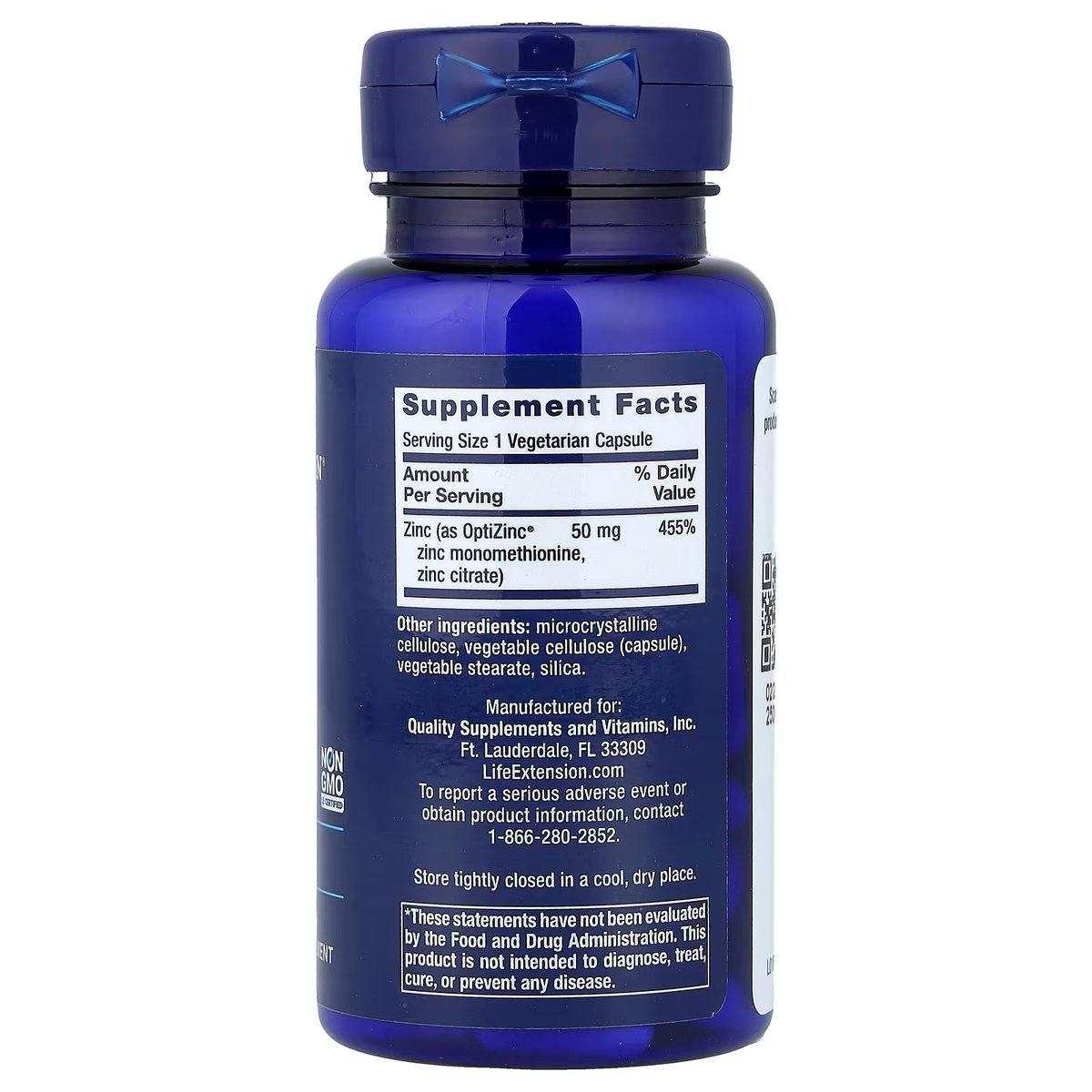 ZINC 50MG X 90 VEGGIE CAPS - LIFE EXTENSION - 2