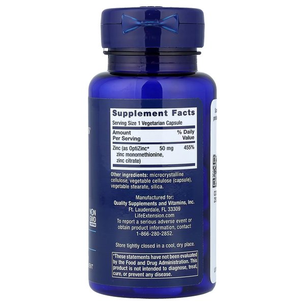 ZINC 50MG X 90 VEGGIE CAPS - LIFE EXTENSION