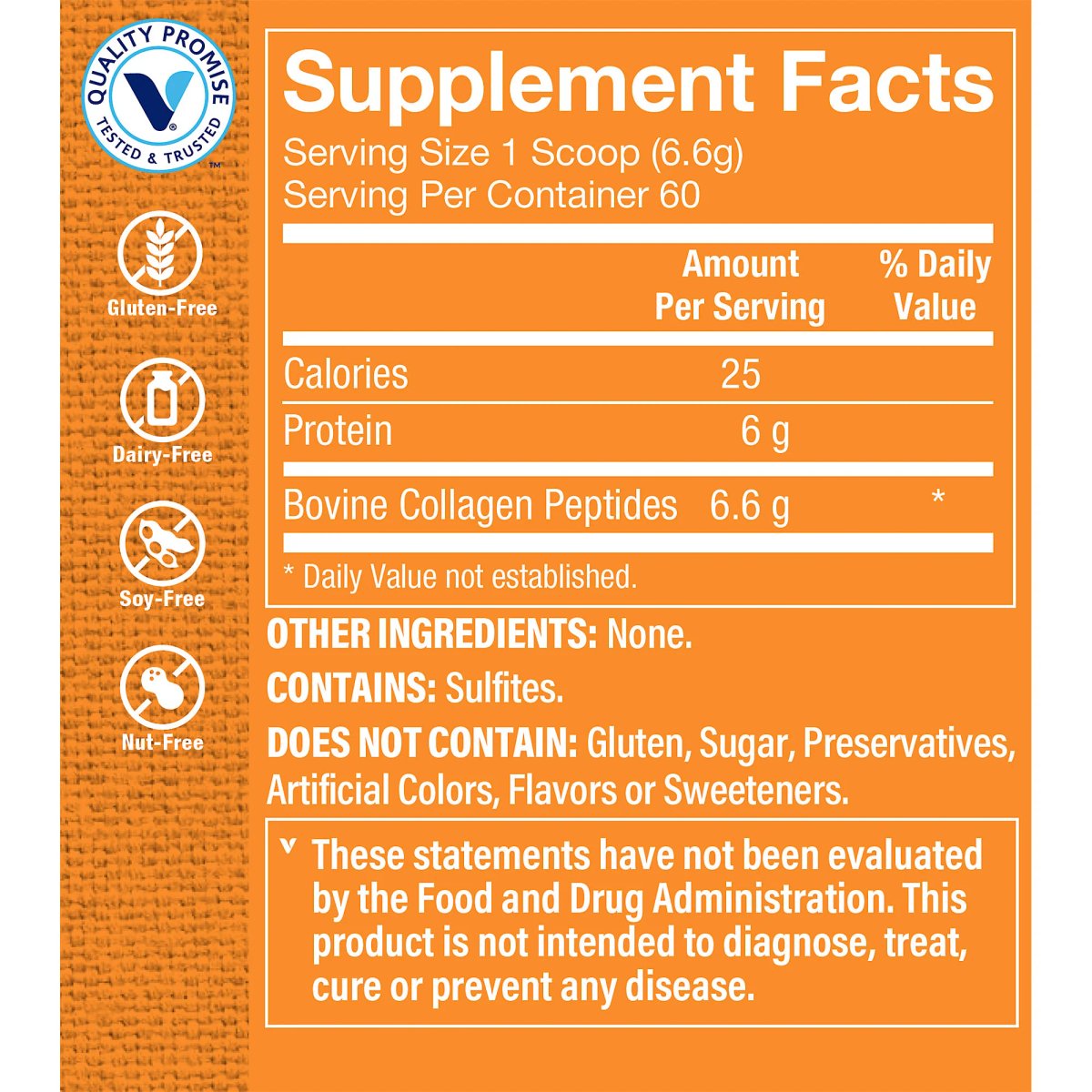 Peptidos de Colageno Grass-Fed - sin sabor (60 Tomas) Vitamin Shoppe