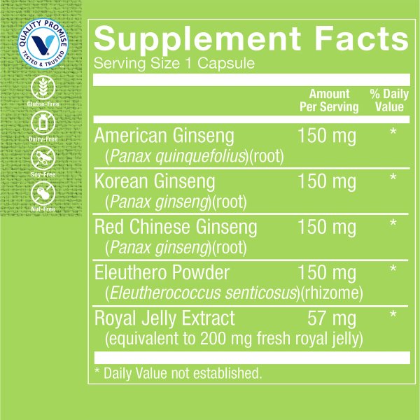 GINSENG COMPLEX 600 MG X 60 CAPS - VITAMIN SHOPPE