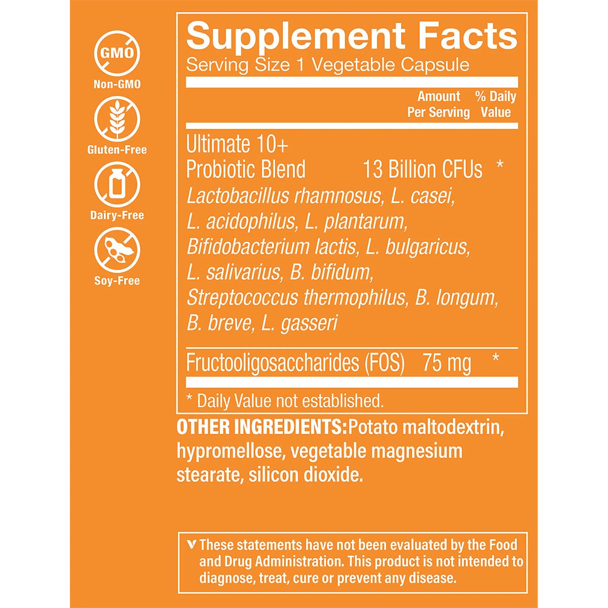 Ultimate 10 Probiotic 13 Billion (100 Cápsulas)  Vitamin Shoppe