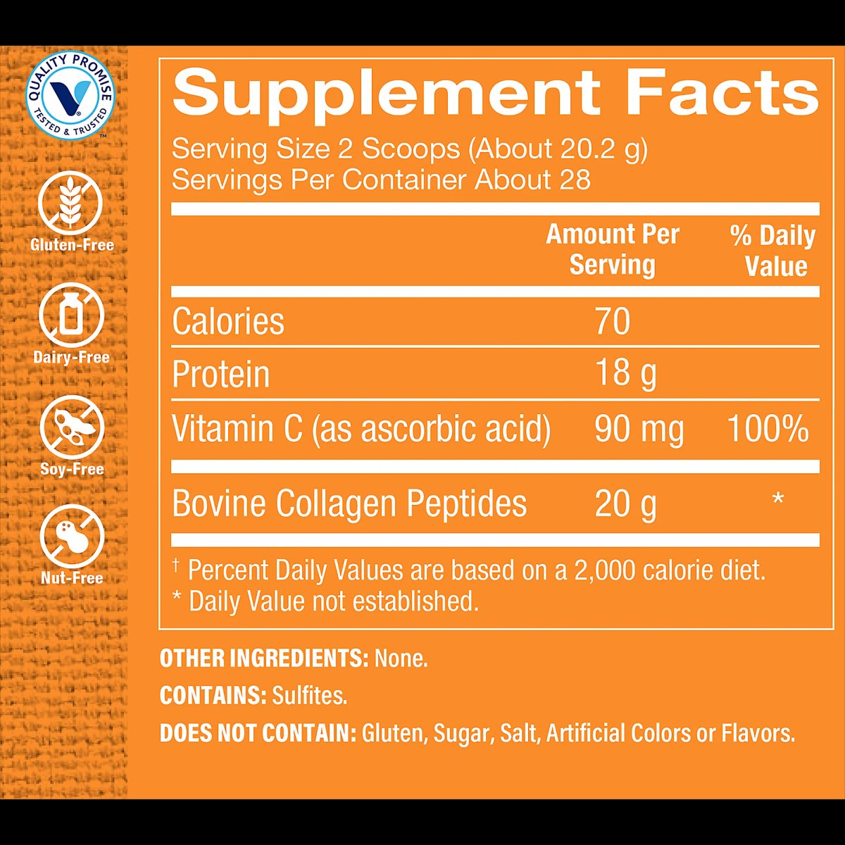 Peptidos de Colageno Plus - sin sabor (28 Tomas)  Vitamin Shoppe