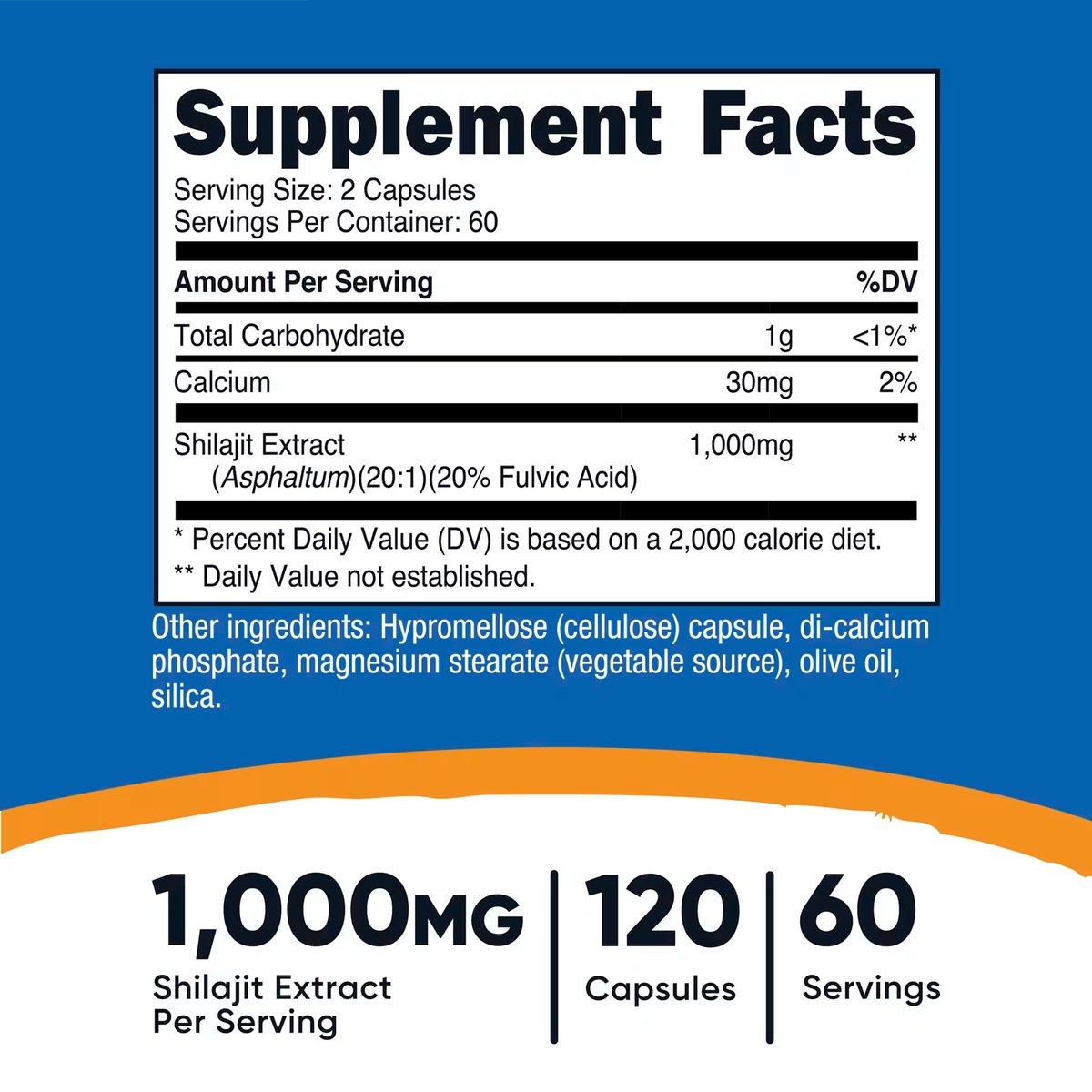 SHILAJIT 1000MG X 120 CAPS - NUTRICOST - 2