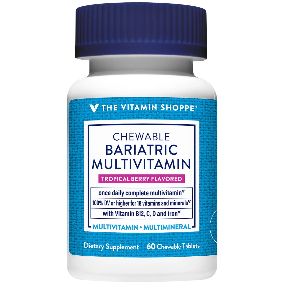 Multivitamínico Bariátrico Masticable - Bayas Tropicales (60 tabletas masticables)  Vitamin Shoppe