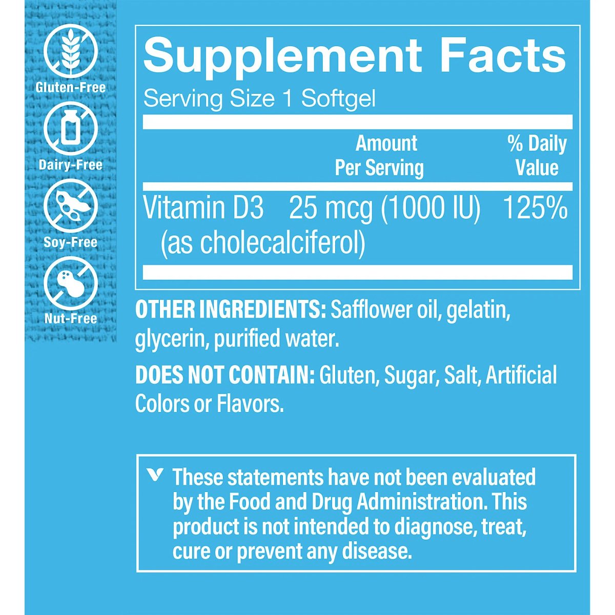 D3 1000 IU (100 Capsulas Blandas) Vitamin Shoppe