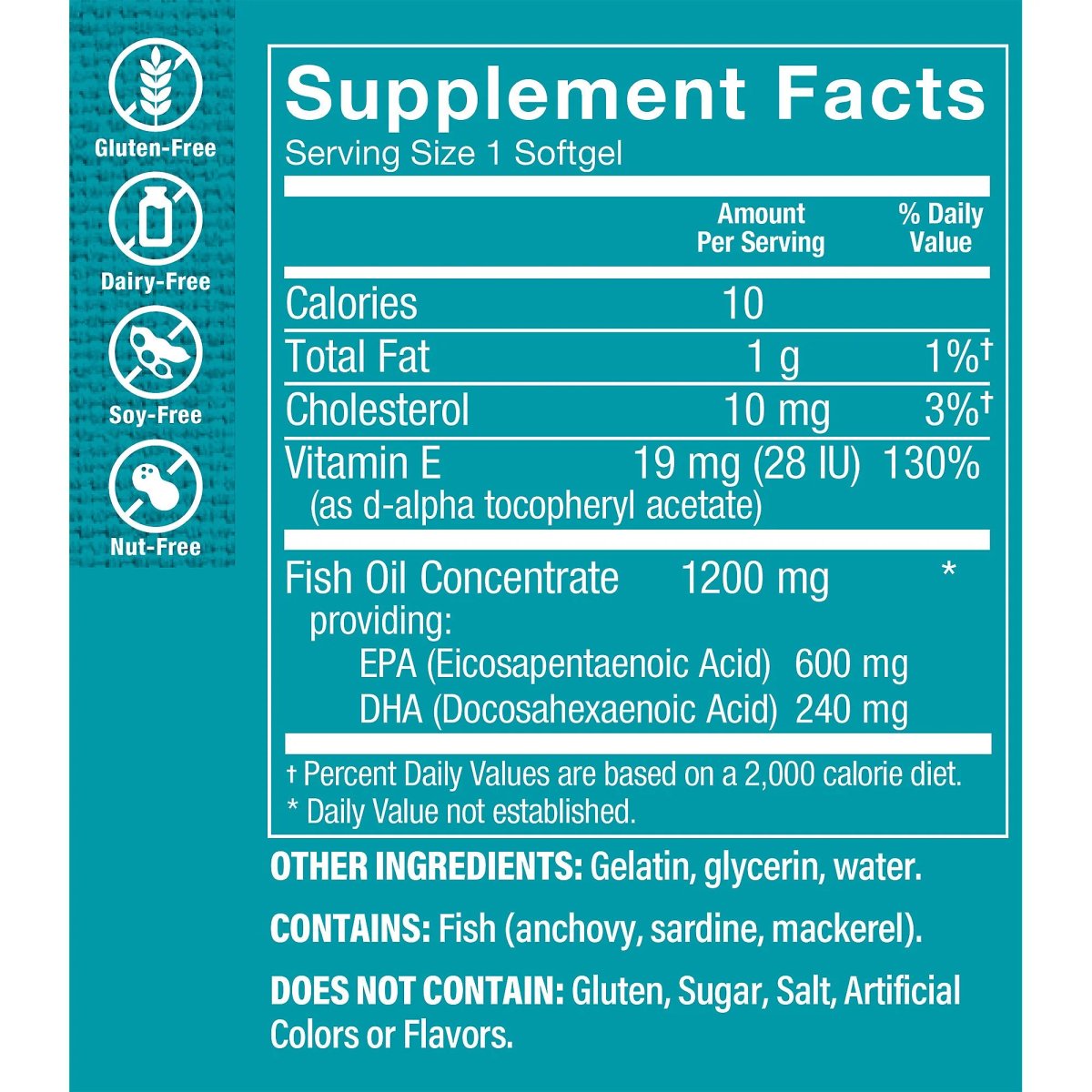 Omega 3 Fish Oil 1200 mg 600/240 EPA/DHA (180 Capsulas Blandas) the Vitamin Shoppe