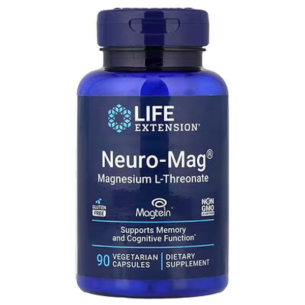 NEURO MAG - MAGNESIO TREONATO X 90 VEGGIE CAPS - LIFE EXTENSION