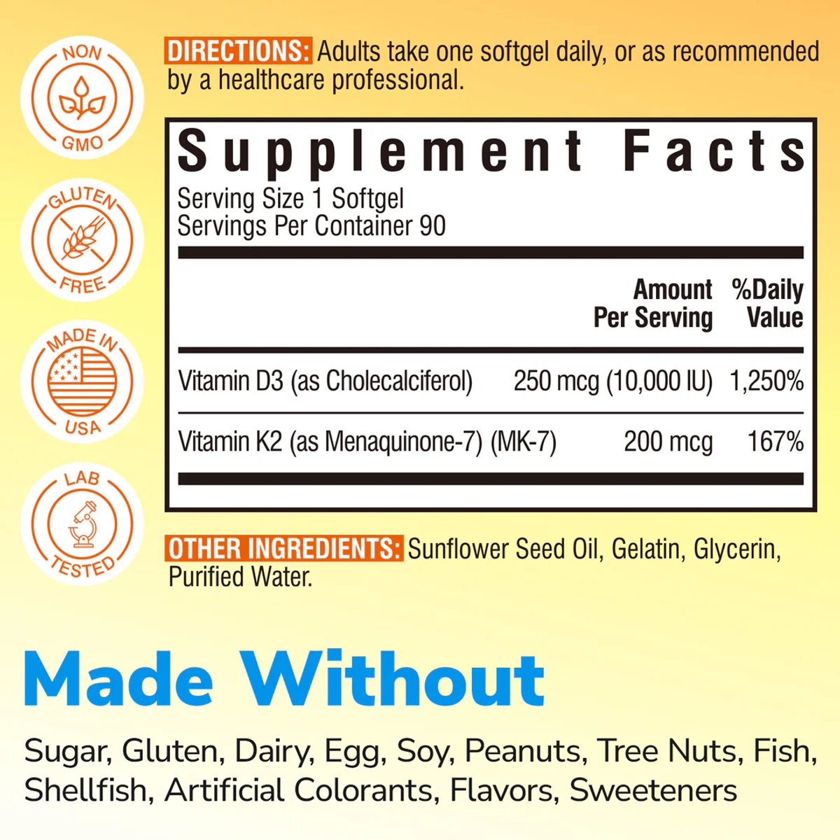 VITAMINA D3 & K2 10.000UI X 90 SOFTGELS - VITALIBRE - 2