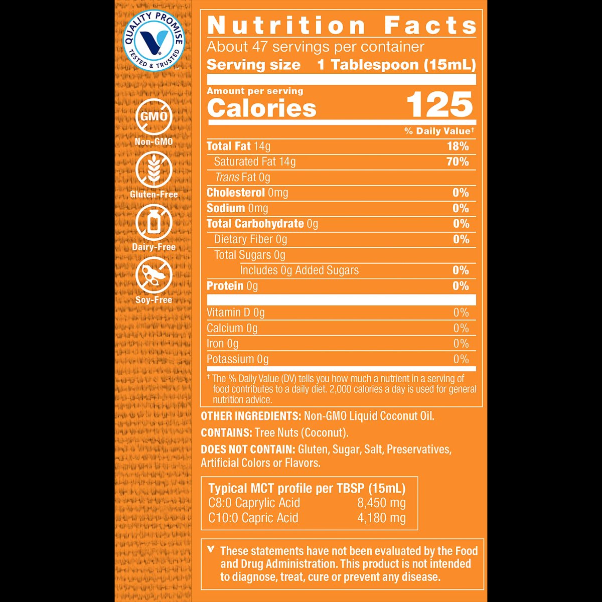 MCT Trigliceridos de Cadena Media (710 ml) Vitamin Shoppe Paraguay