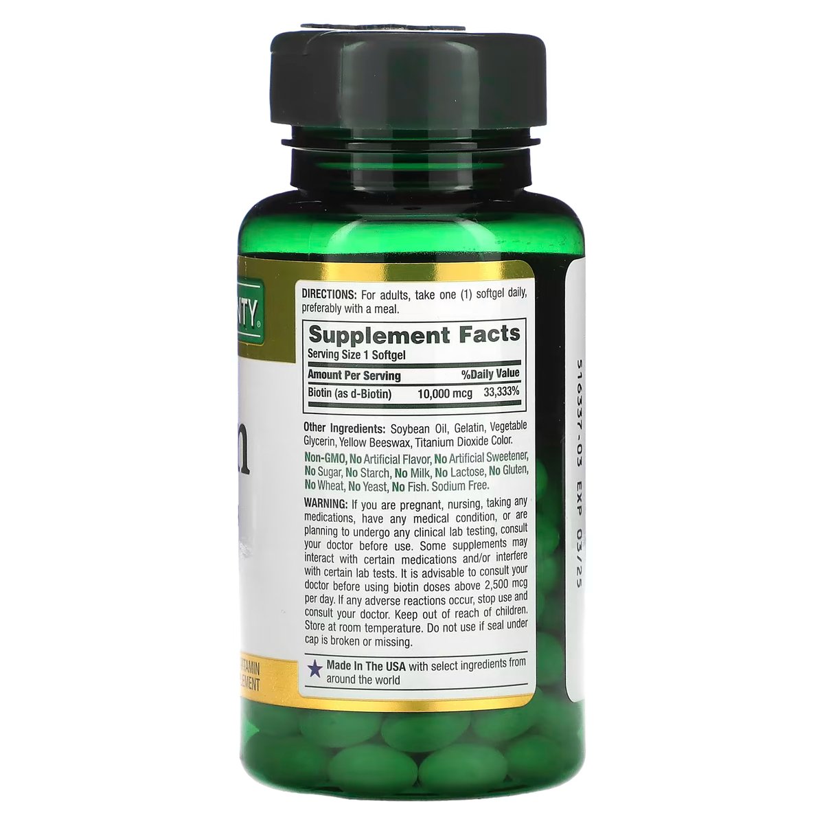 BIOTIN 10.000 MCG X 120 SOFTGELS - NATURE'S BOUNTY - 2