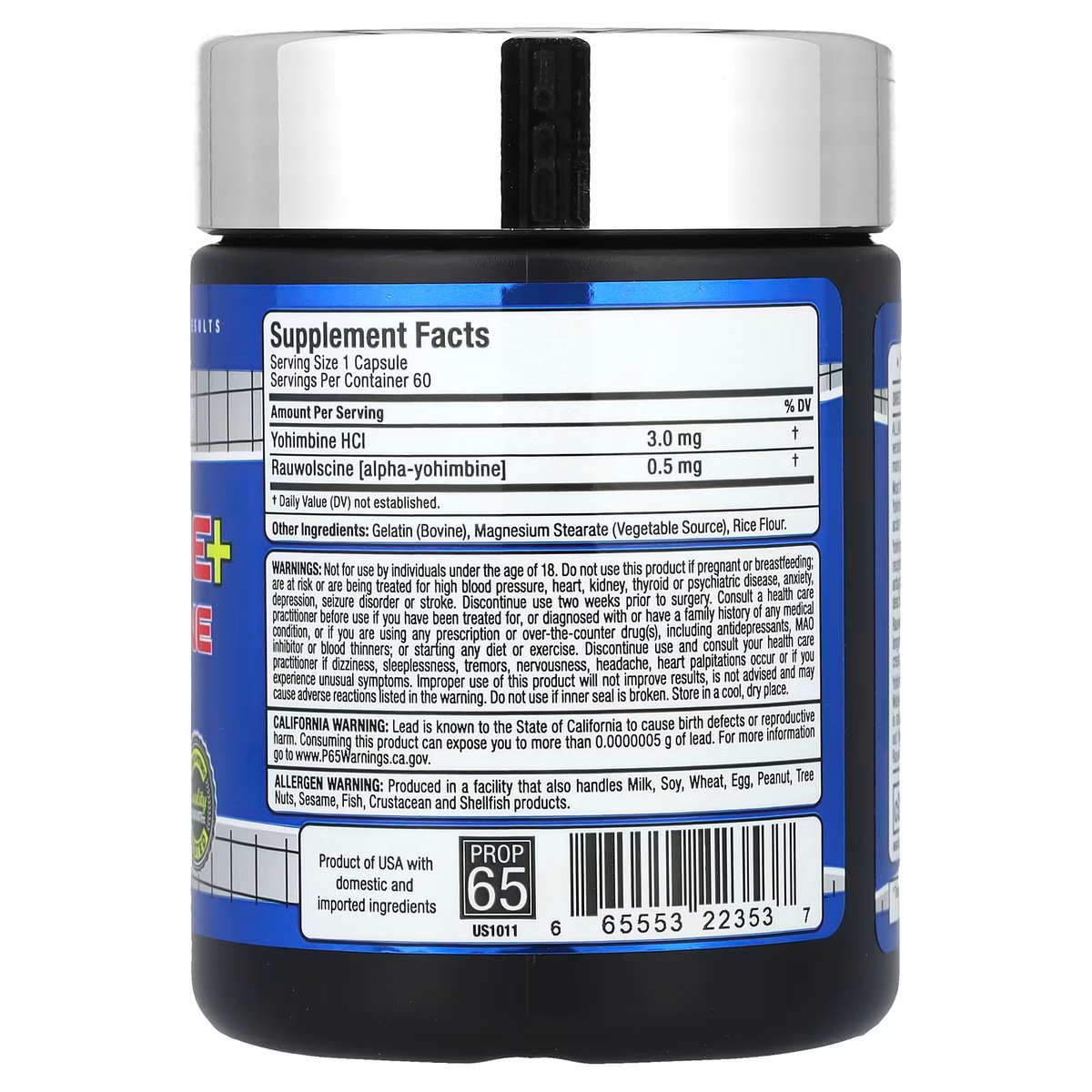 YOHIMBINA + RAUWOLSCINA 60 CAPS