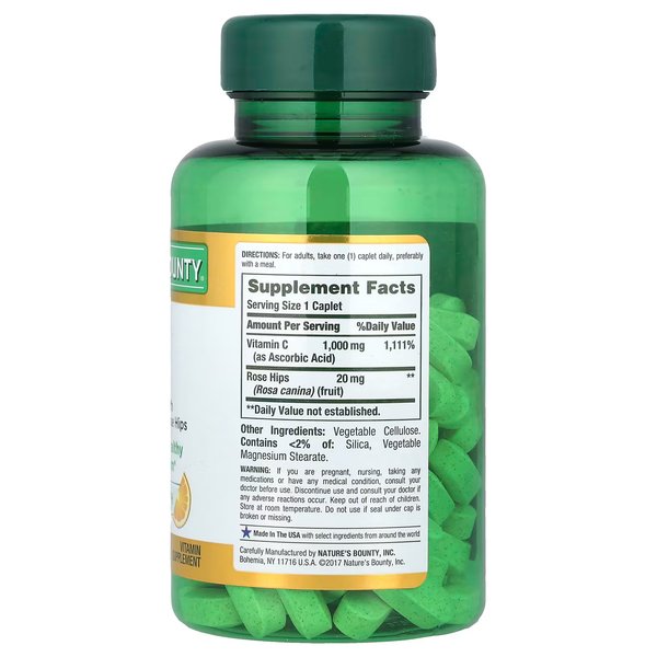 VITAMINA C ROSE HIPS 1000MG X 100 CAPS -  NATURE'S BOUNTY