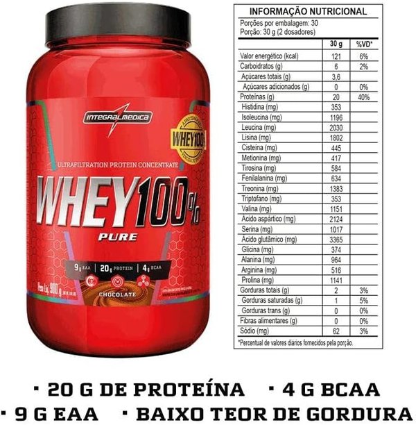 WHEY 100% INTEGRALMEDICA - 30 SERVICIOS