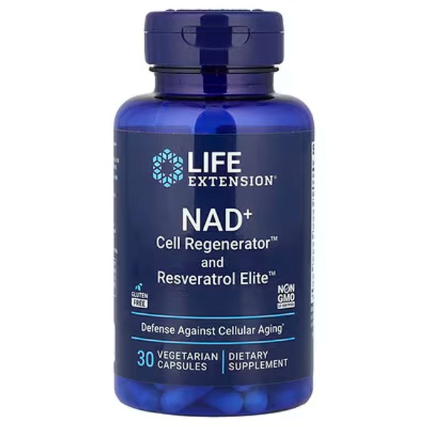 NAD + RESVERATROL ELITE X 30 VEGGIE CAPS - LIFE EXTENSION