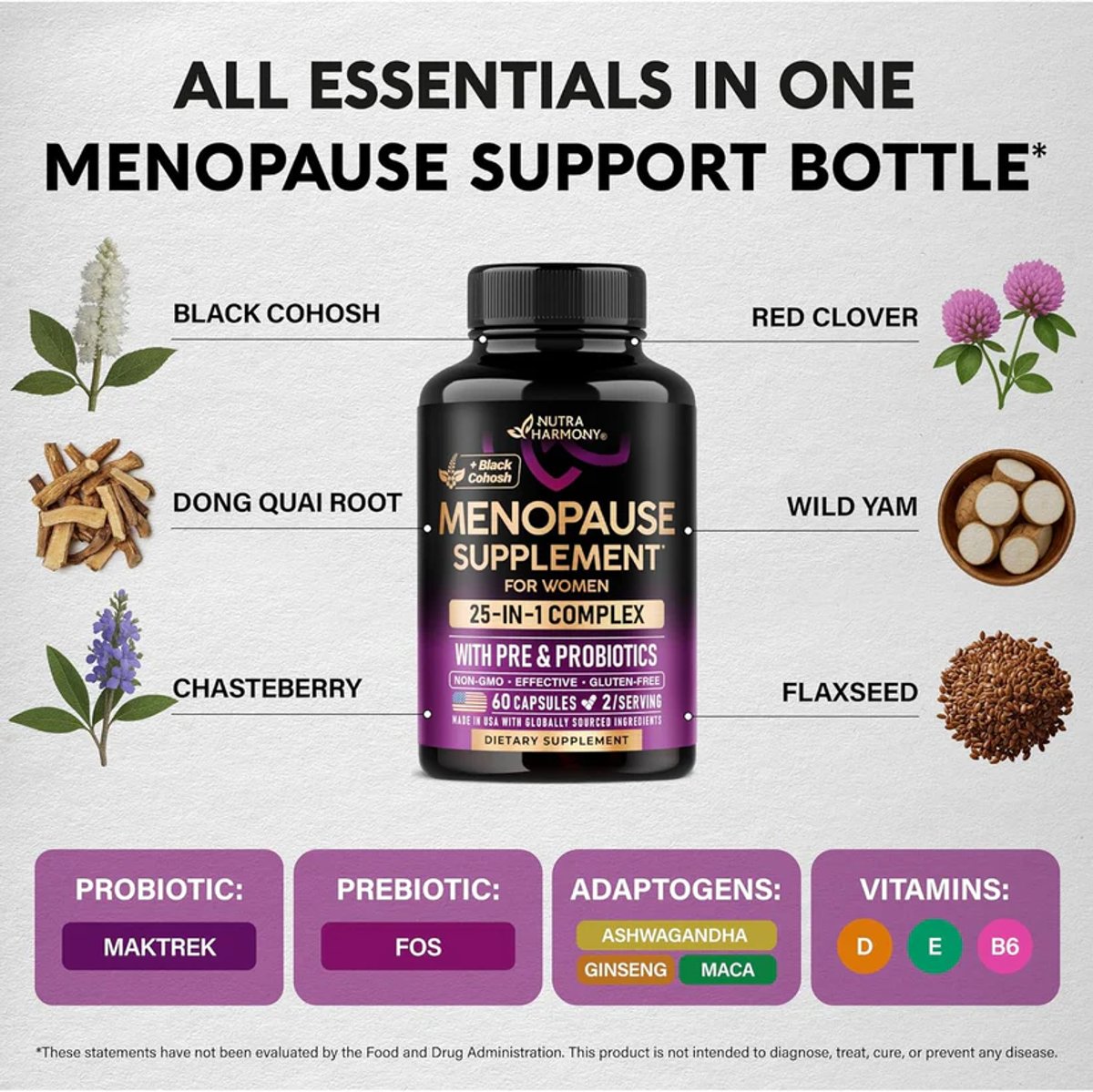 MENOPAUSE SUPLEMENT X 60 CAPS - NUTRA HARMONY - 3