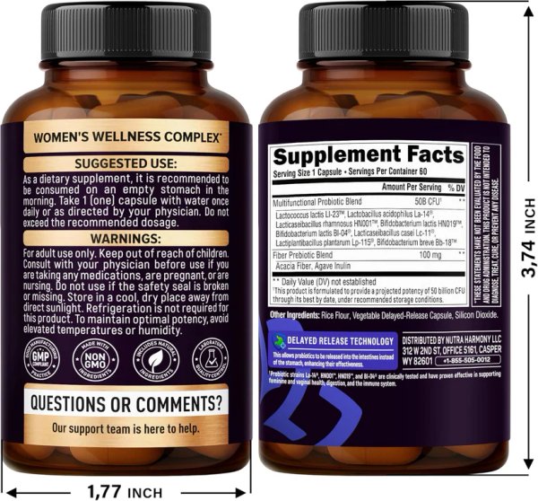 PROBIOTICS FOR WOMEN 50 BILLION X 30 CAPS - NUTRA HARMONY