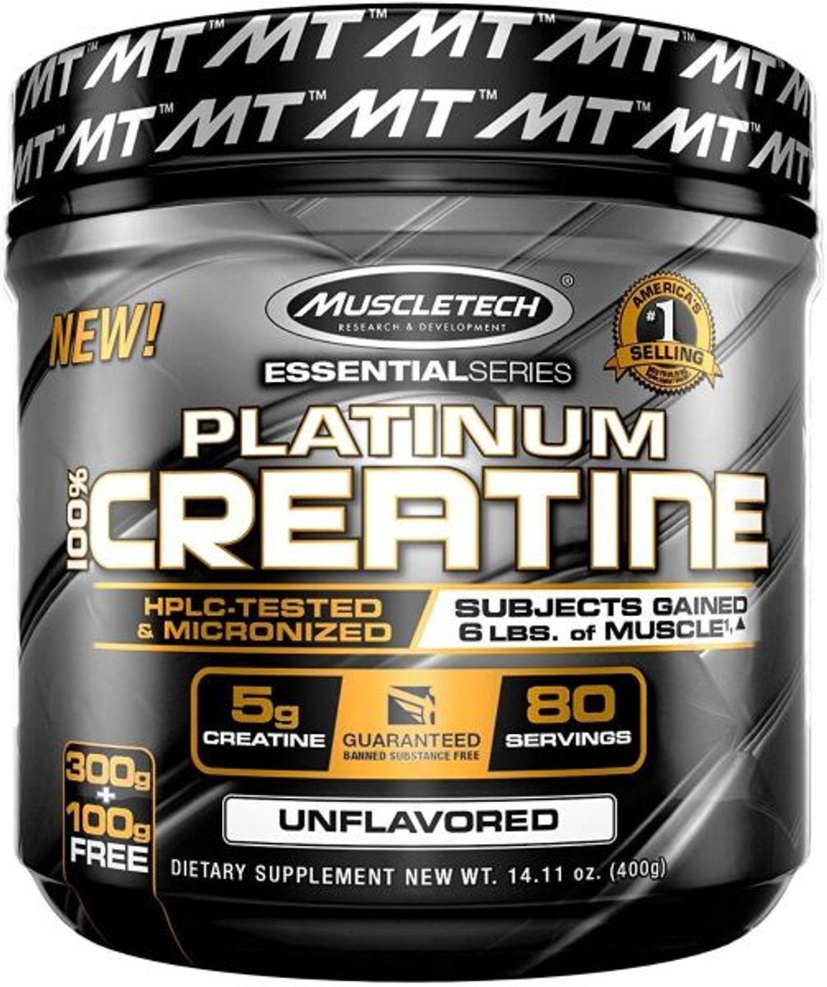CREATINA PLATINUM MUSCLETECH 400G - 80 SERVICIOS