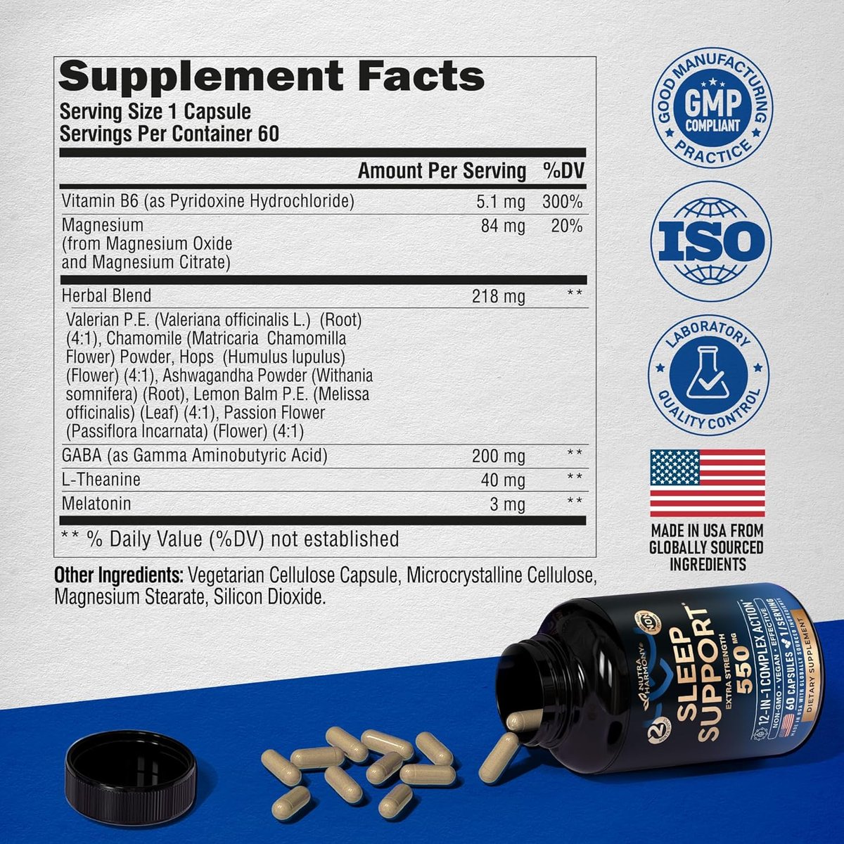 SLEEP SUPPORT 550MG X 60 CAPS - SUEÑO PROFUNDO - 2