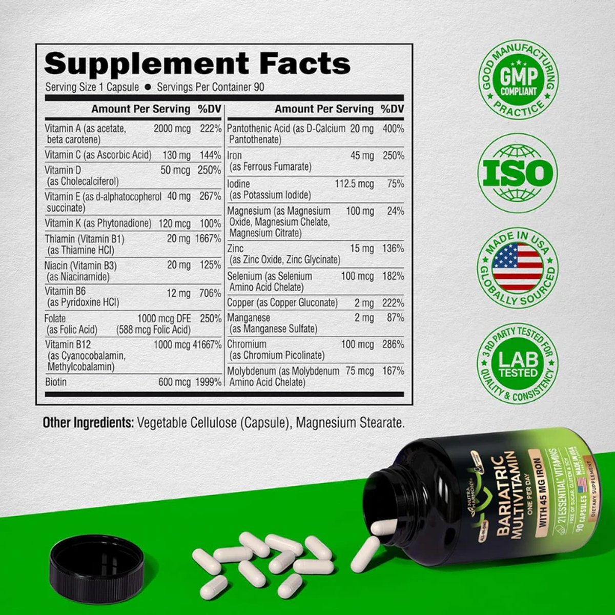 BARIATRIC MULTIVITAMIN X 90 CAPS - NUTRA HARMONY - 2