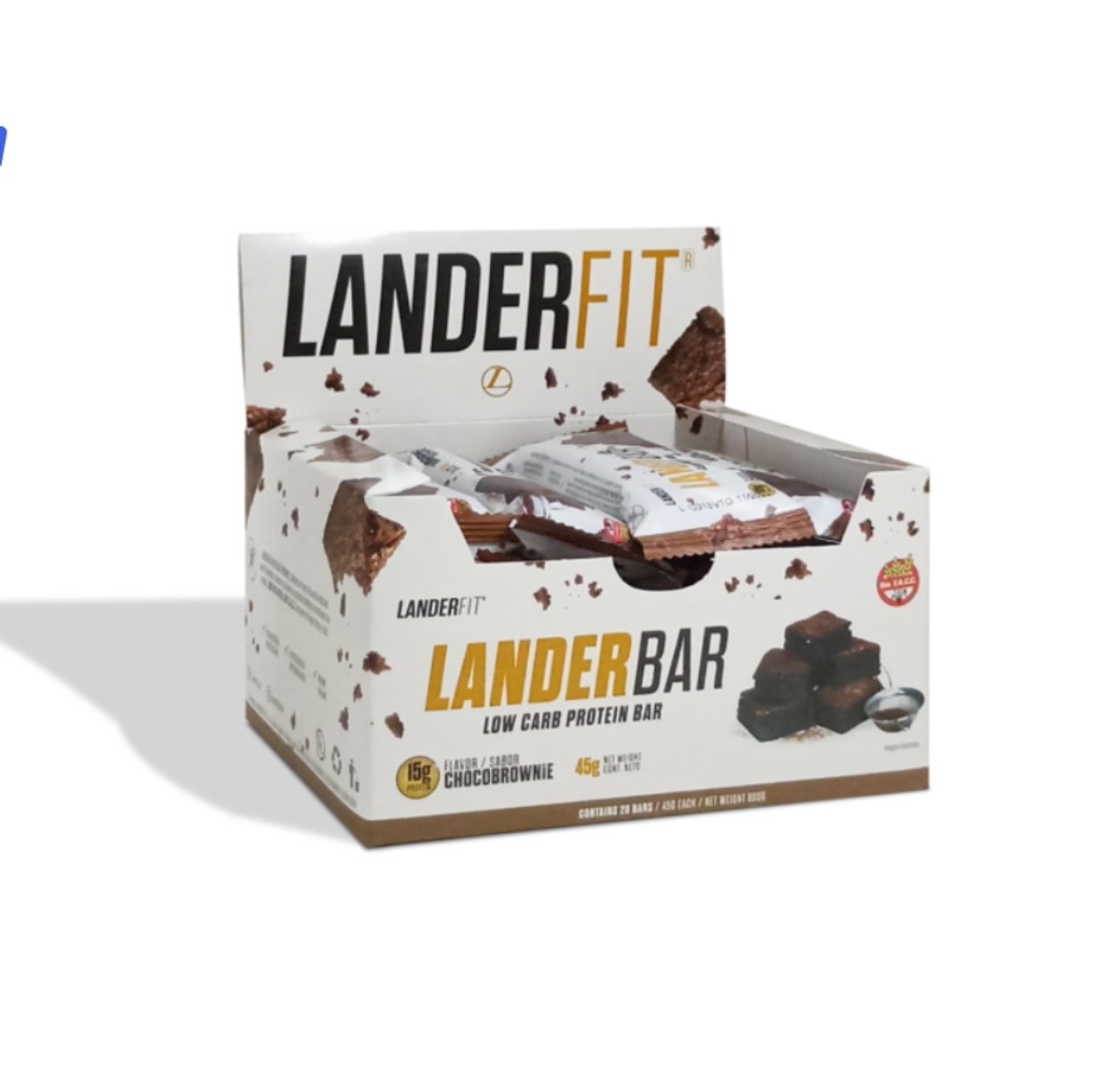 Barritas Landerbar Chocobrownie Low Carb – Caja x 20 unidades