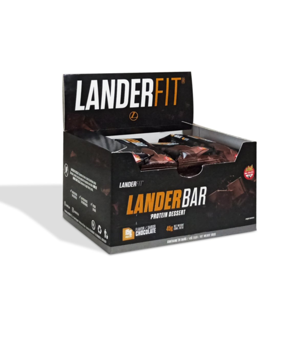 Barritas Protein Dessert Chocolate Landerfit – Caja x 20 unidades