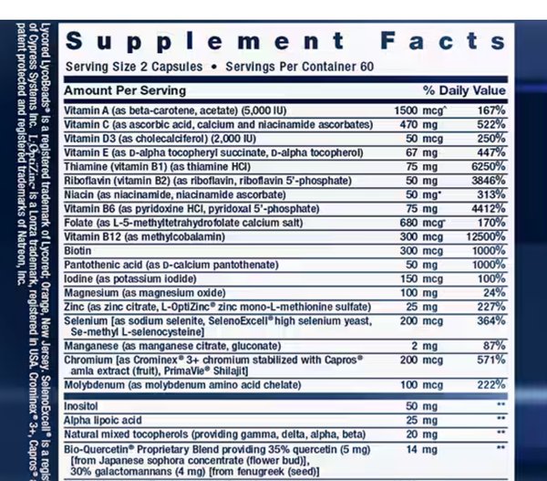 MULTIVITAMIN TWO PER DAY X 120 TABLETS - LIFE EXTENSION