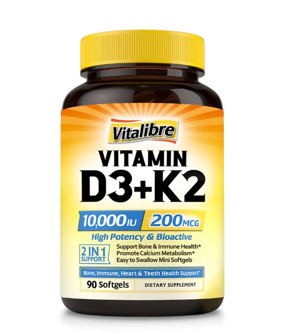 VITAMINA D3 & K2 10.000UI X 90 SOFTGELS - VITALIBRE