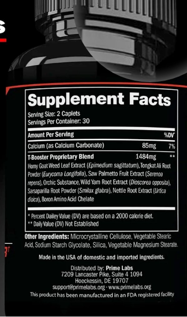 PRIME TEST - TESTOSTERONE BOOSTER X 60 CAPS