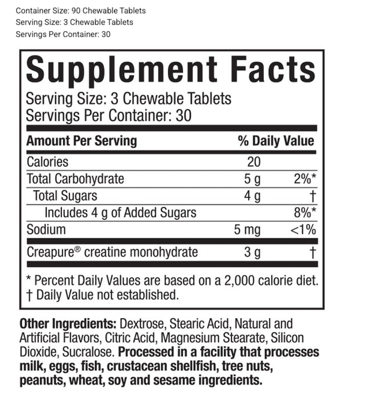 CREATINE CHEWS CITRUS - CREAPURE - MUSCLETECH X90 - 2
