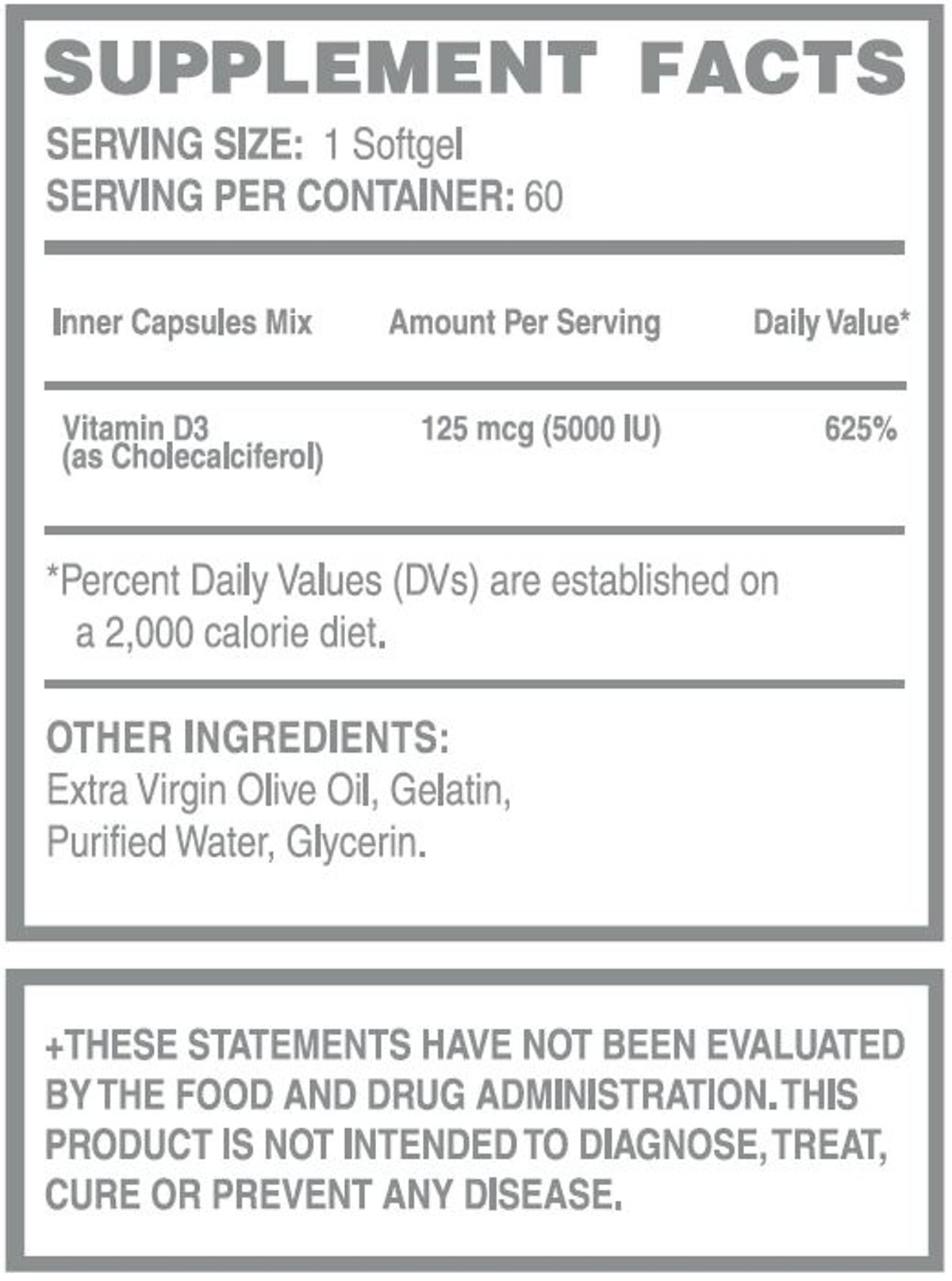 Vitamina D3 LanderFit 5.000 UI x 60 Softgels