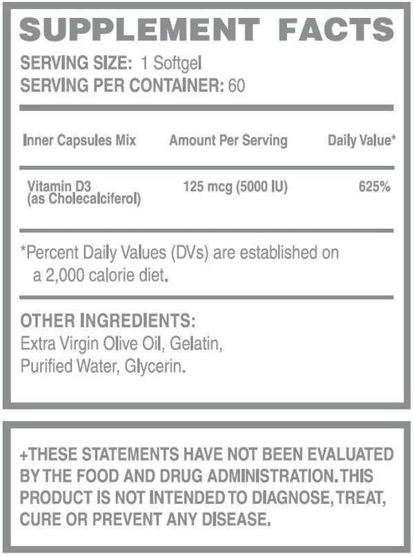 Vitamina D3 LanderFit 5.000 UI x 60 Softgels