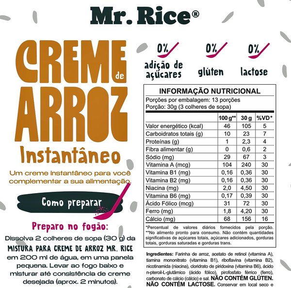 CREMA DE ARROZ MR RICE 400G