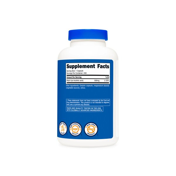 VITAMINA B3 NIACINA 500MG X 240 CAPS - NUTRICOST