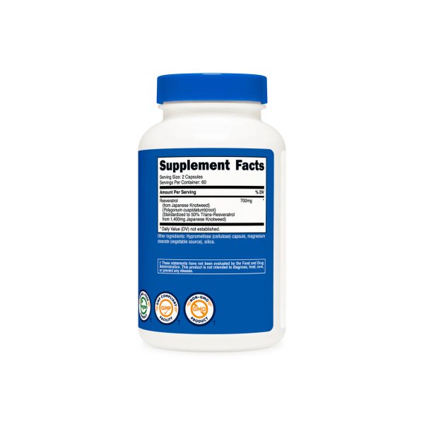 RESVERATROL 700MG X 120 CAPS - NUTRICOST