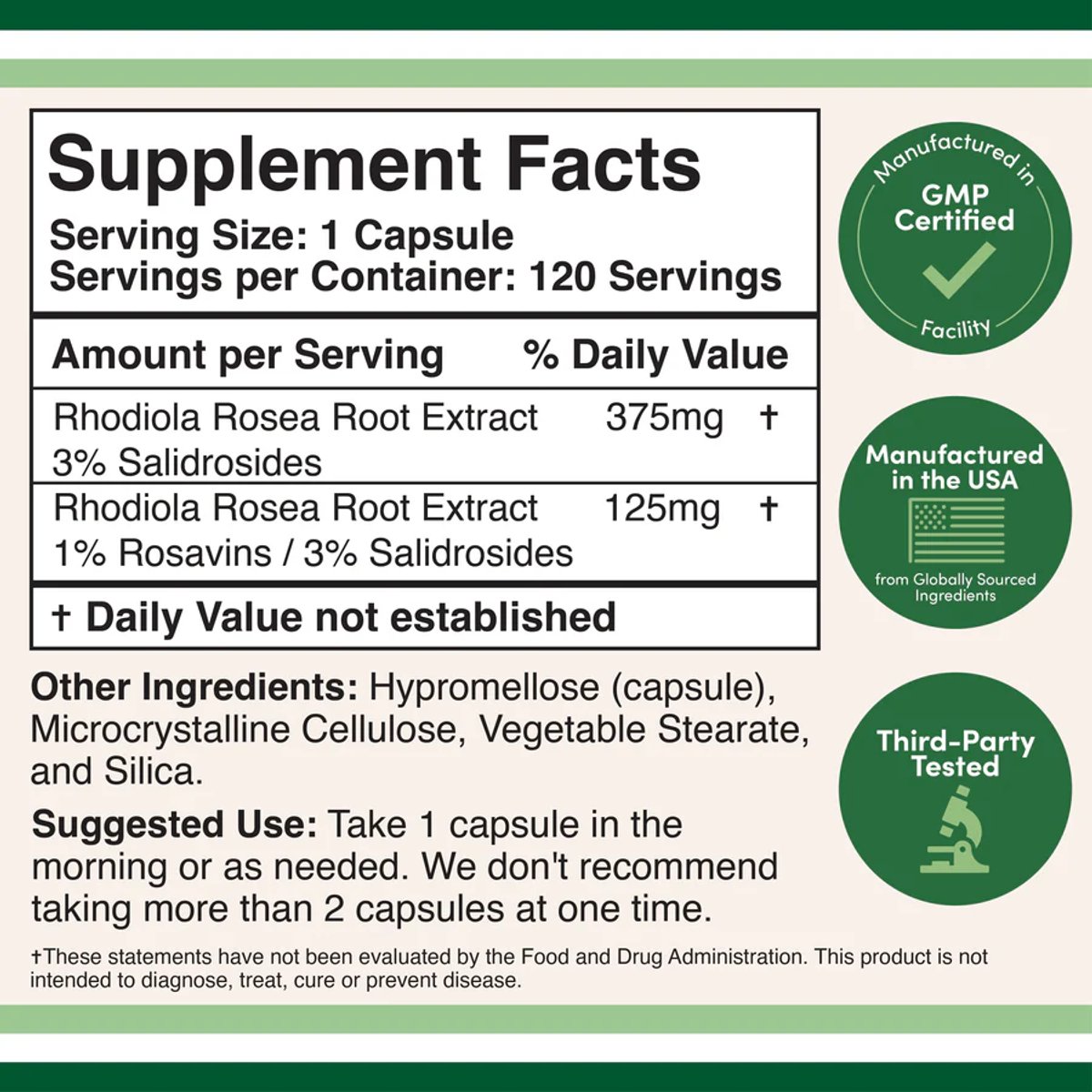 RHODIOLA ROSEA 500 mg X 120 CAPS - DOUBLE WOOD - 2
