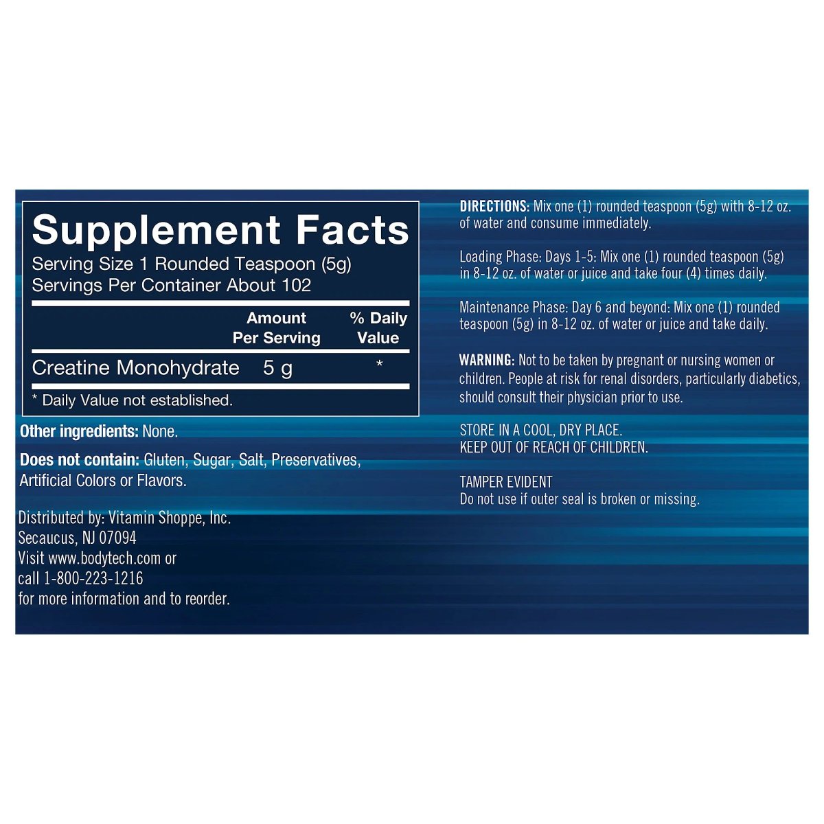 BODYTECH 100% Creatina Monohydrate  510G (102 Tomas)