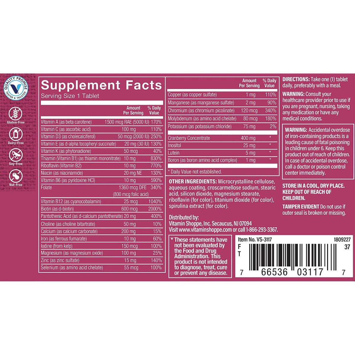 ONE DAILY WOMEN'S VITAMIN SHOPP