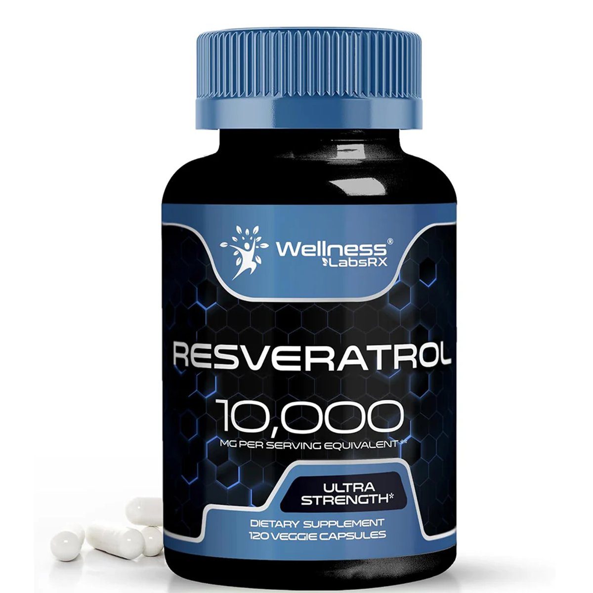 RESVERATROL 10,000 X 120 VEGGIE CAPS - WELLNES LABS RX