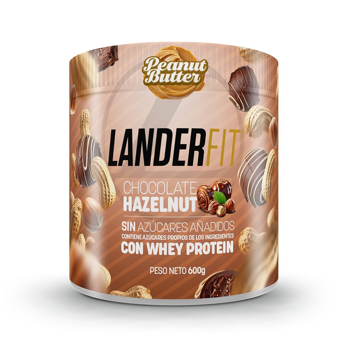 MANTEQUILLA DE MANÍ + WHEY PROTEIN LANDERFIT (600G)