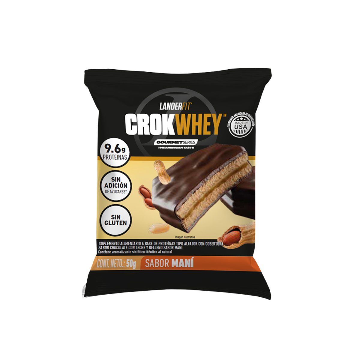 CrokWhey LanderFit Maní – Caja x 10 unidades